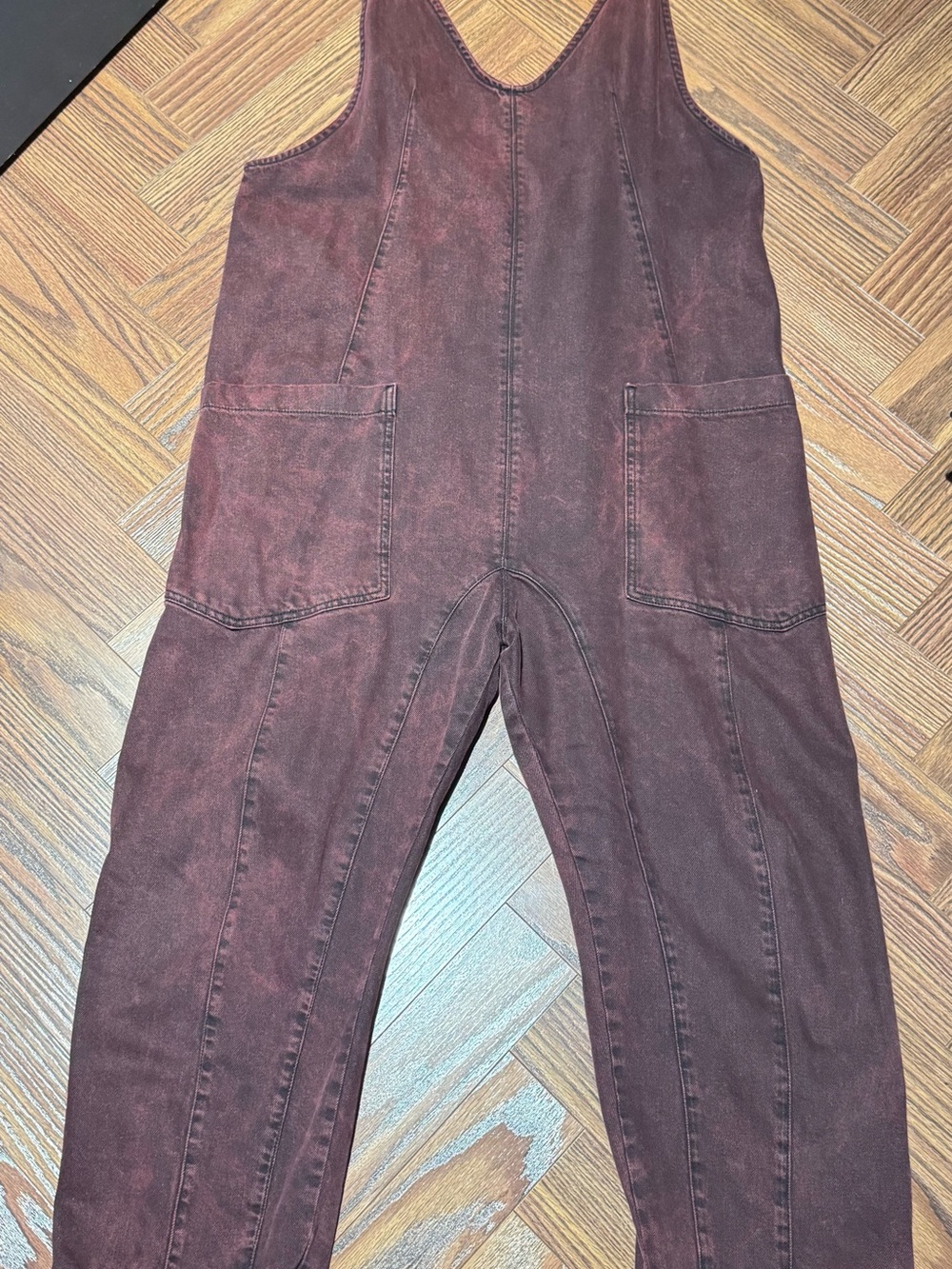 We The Free Maroon Utility Romper